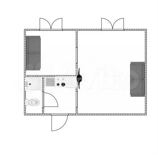 1-к. квартира, 23,5 м, 1/5 эт. - Фото 0
