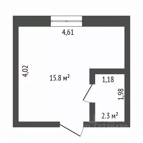 Студия Амурская область, Благовещенск Партизанская ул., 49/1 (18.1 м) - Фото 2