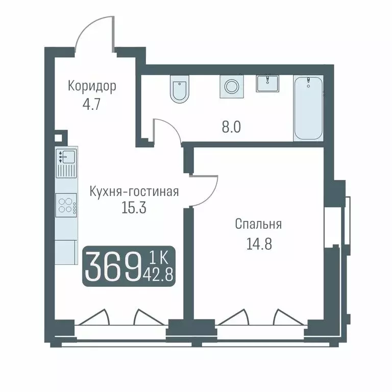 2-комнатная квартира: Новосибирск, улица Немировича-Данченко, 145/1 ... - Фото 0