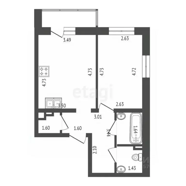 1-к кв. Ленинградская область, Ломоносовский район, Аннинское ... - Фото 2