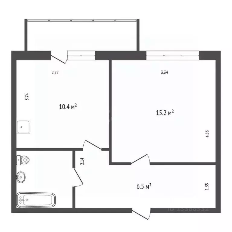 1-к кв. Красноярский край, Красноярск ул. Апрельская, 4 (35.6 м) - Фото 2