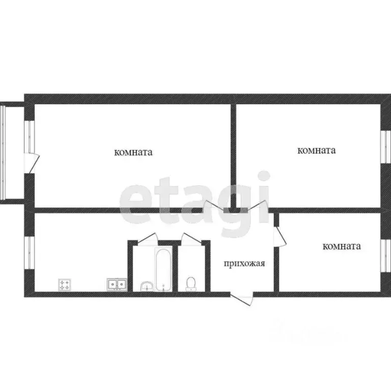 3-к кв. Красноярский край, Красноярск Парашютная ул., 78 (62.8 м) - Фото 1