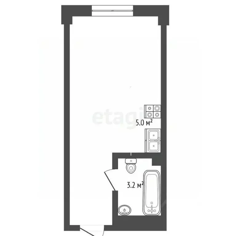 Студия Севастополь с. Орловка, ш. Качинское, 35/45 (22.0 м) - Фото 1