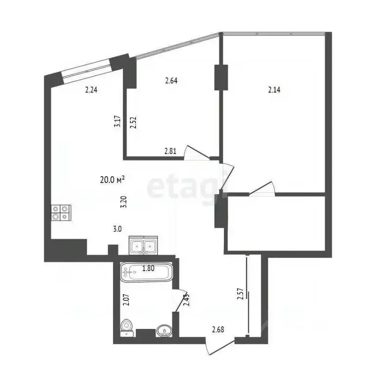 2-к кв. Ростовская область, Ростов-на-Дону Красноармейская ул., ... - Фото 1