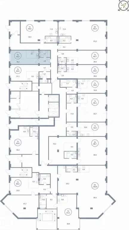 Квартира-студия, 33,5 м, 1/25 эт. - Фото 0