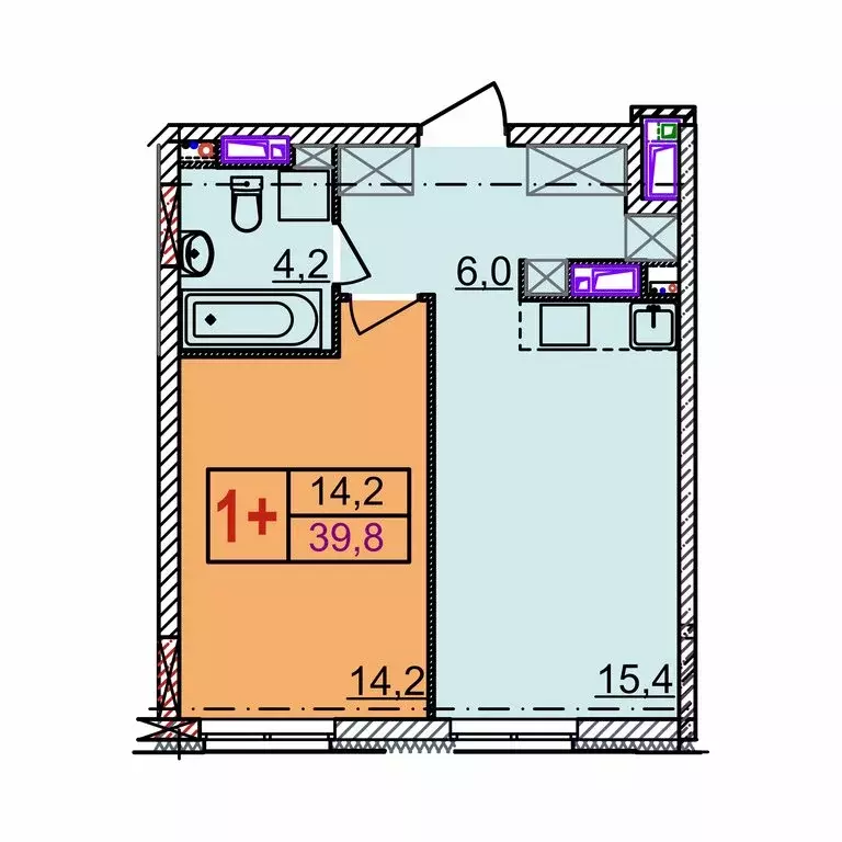 1-комнатная квартира: Нижний Новгород, Артельная улица, 15к1 (39.8 м) - Фото 0