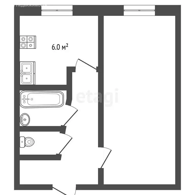 1-комнатная квартира: Лесной, улица Ленина, 47 (33.2 м) - Фото 1