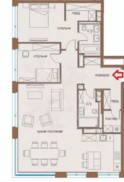 3-к кв. Москва ул. Нижние Мневники, 7 (112.4 м) - Фото 2