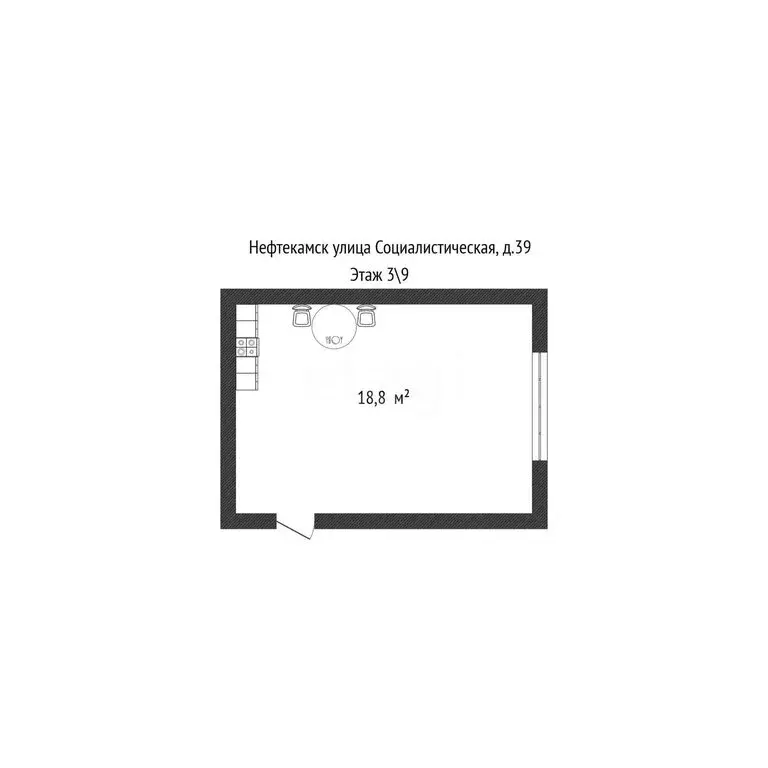 1к в -комнатной квартире (18.4 м) - Фото 1