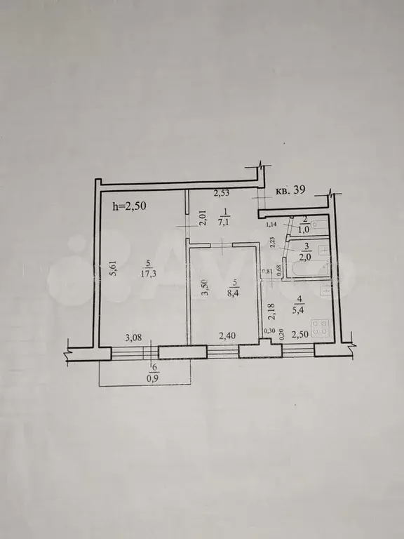 2-к. квартира, 41,2 м, 5/5 эт. - Фото 0