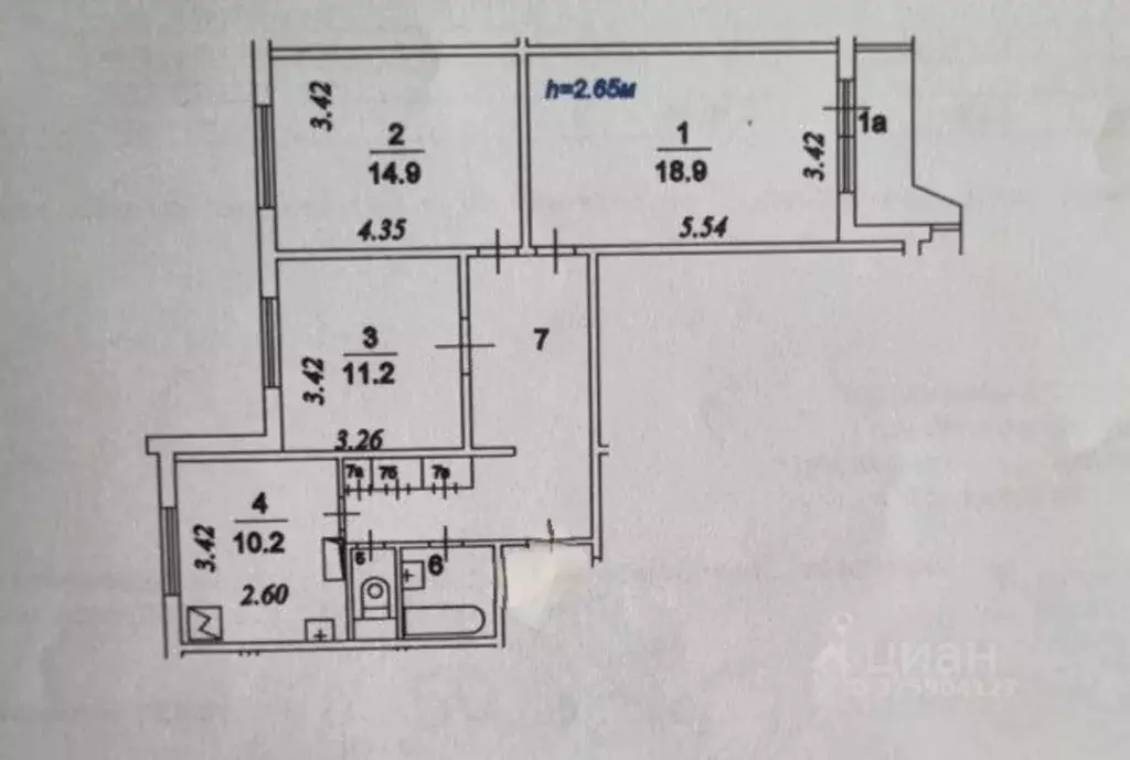 Комната Москва ул. Борисовские Пруды, 46К2 (26.1 м) - Фото 2