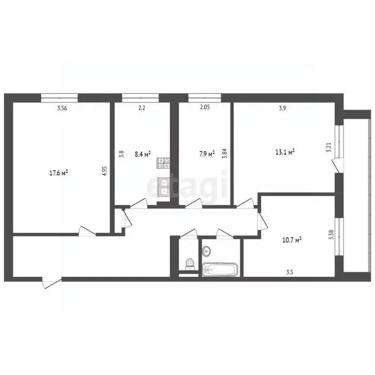 4-к кв. Московская область, Балашиха Павлино мкр,  (82.2 м) - Фото 1