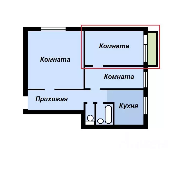 Комната Москва, Москва, Троицк В мкр, 7 (12.0 м) - Фото 1