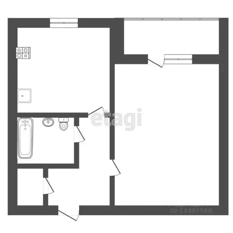 1-к кв. Тверская область, Тверь ул. Фрунзе, 24 (42.0 м) - Фото 2