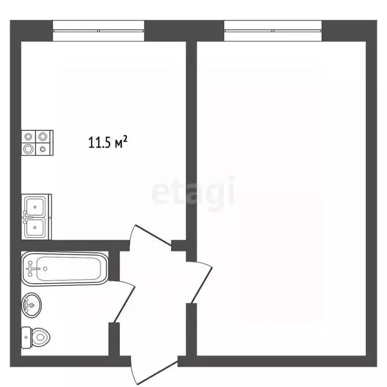 Комната Коми, Усинск ул. 60 лет Октября, 10 (35.4 м) - Фото 2