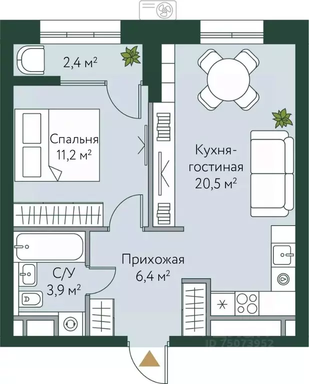1-к кв. Волгоградская область, Волгоград Новосибирская ул., 74 (44.4 ... - Фото 0