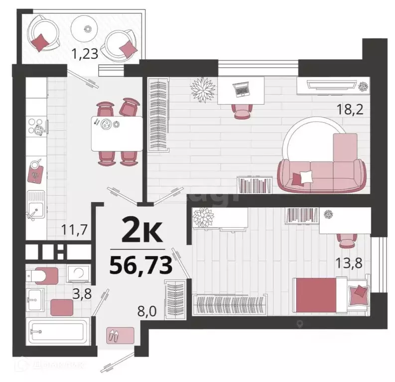Продаётся 2-к квартира, 48 м - Фото 0