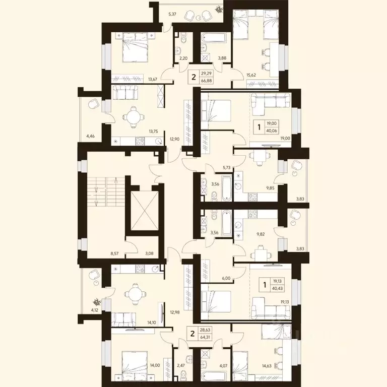 2-к кв. Башкортостан, Уфа ул. Жуковского, 19А (66.88 м) - Фото 2