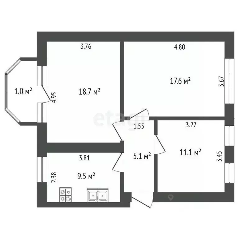 3-к кв. Ростовская область, Батайск Книжный пер., 8 (62.0 м) - Фото 1