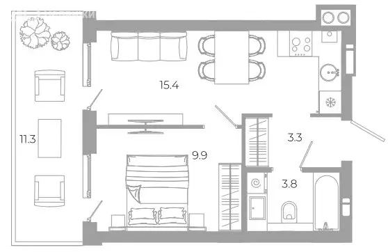 1-комнатная квартира: Астрахань, улица Космонавтов, 18 с/1 (45.7 м) - Фото 1