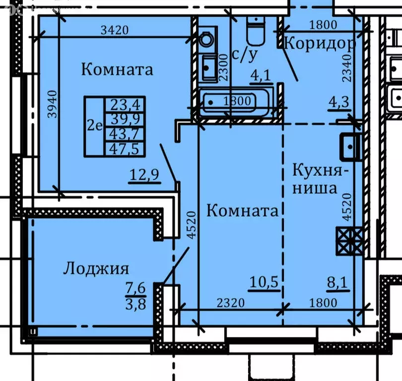 2-комнатная квартира: Сыктывкар, улица Морозова, 207 (47.5 м) - Фото 1