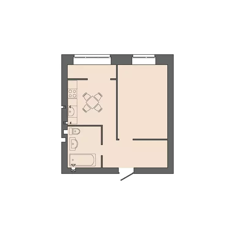 1-к квартира, 40.94 м - Фото 0