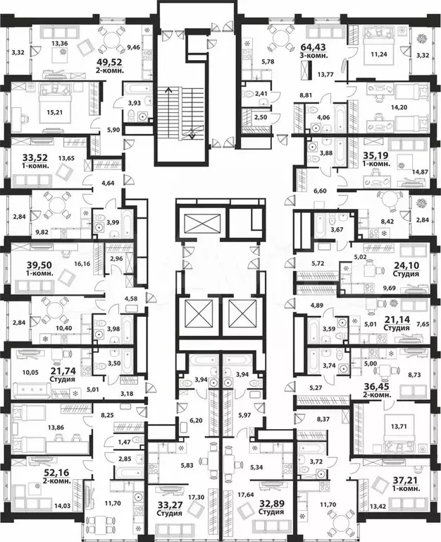 2-к. квартира, 36,5 м, 12/24 эт. - Фото 1