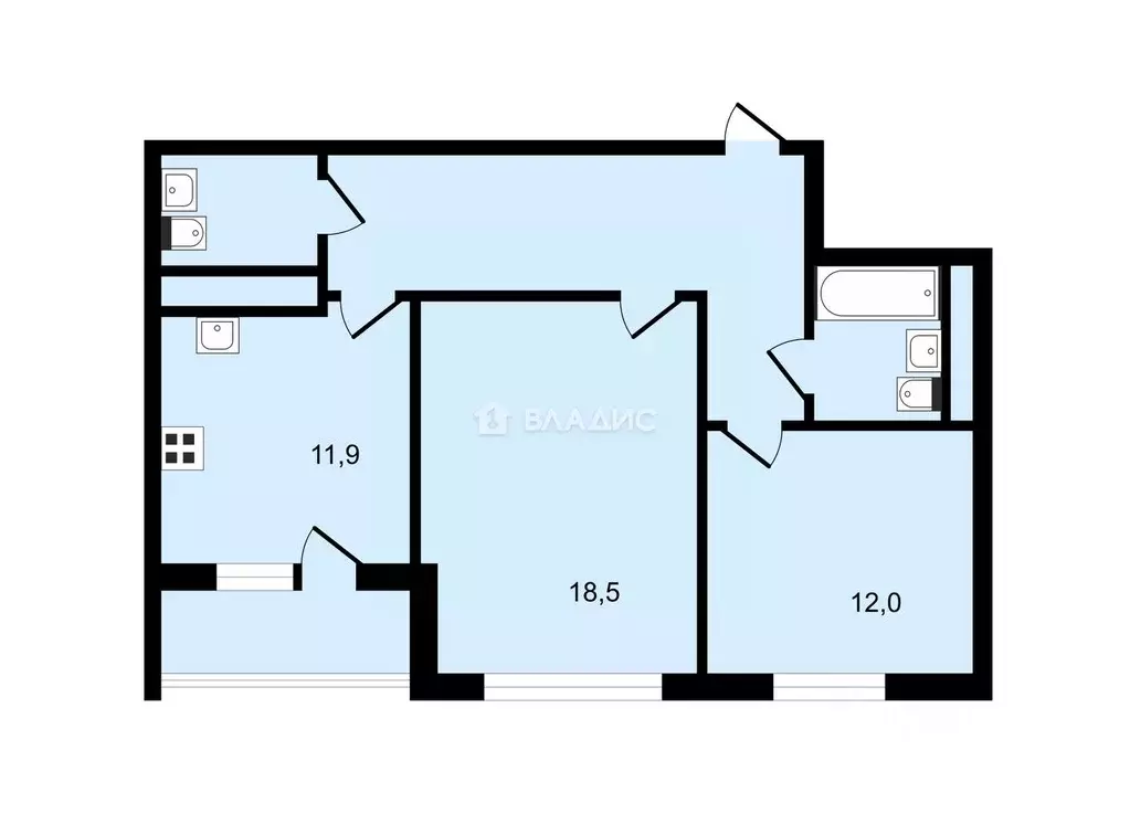 2-к кв. Москва Митинская ул., 28к3 (66.3 м) - Фото 1