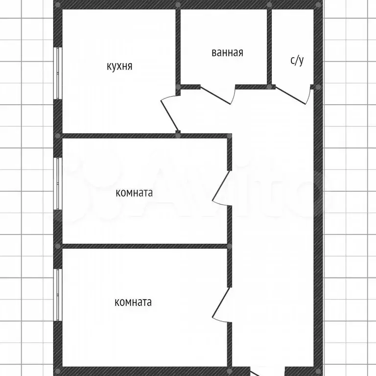 2-к. квартира, 58,6 м, 5/5 эт. - Фото 0