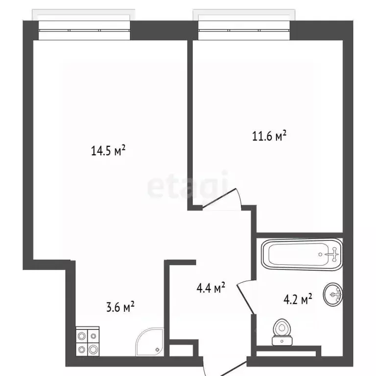 2-к кв. Москва ул. Малая Очаковская, 1к2 (38.3 м) - Фото 2