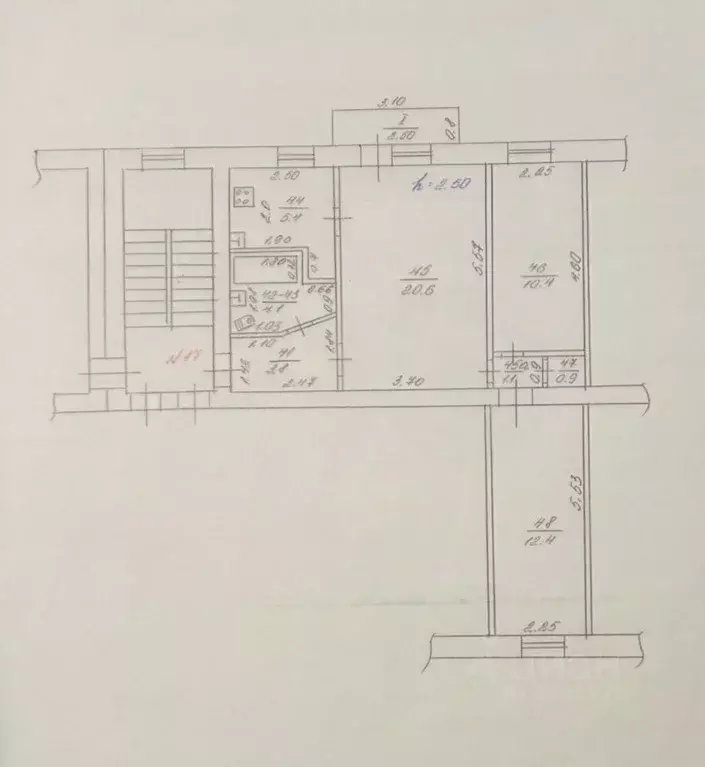 3-к кв. Ростовская область, Шахты ул. Ленина, 163 (59.0 м) - Фото 2