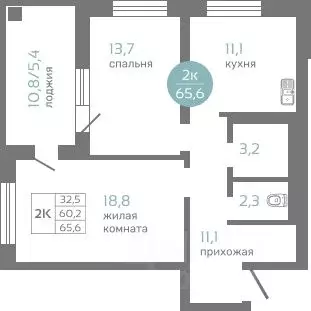 2-к кв. Красноярский край, Красноярск ул. Авиаторов, 7/2 (65.6 м) - Фото 0