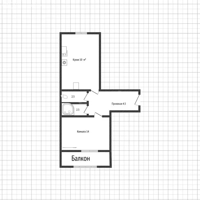 1-комнатная квартира: Майкоп, Школьная улица, 159 (29.7 м) - Фото 1