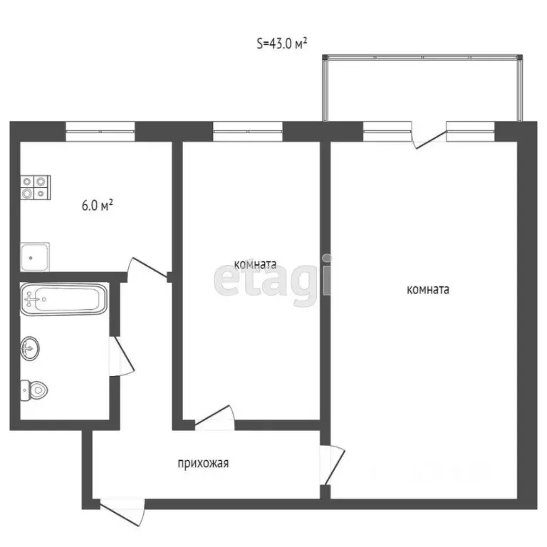 2-к кв. Московская область, Воскресенск Лопатинский мкр, ул. Андреса, ... - Фото 2