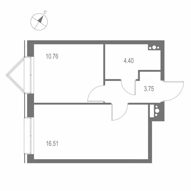 1-комнатная квартира: Санкт-Петербург, Матисов остров (35.42 м) - Фото 0