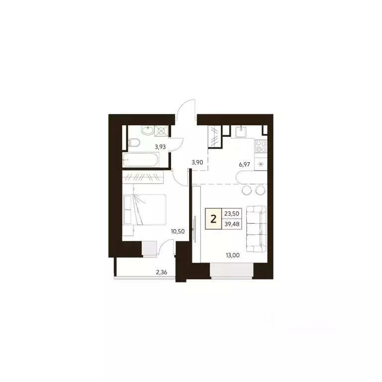 1-к кв. Башкортостан, Уфа ул. Ахметова, 296/2 (39.48 м) - Фото 1