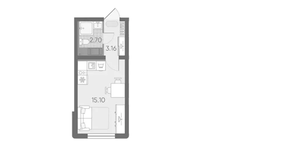 Продаётся квартира-студия, 22.6 м - Фото 1