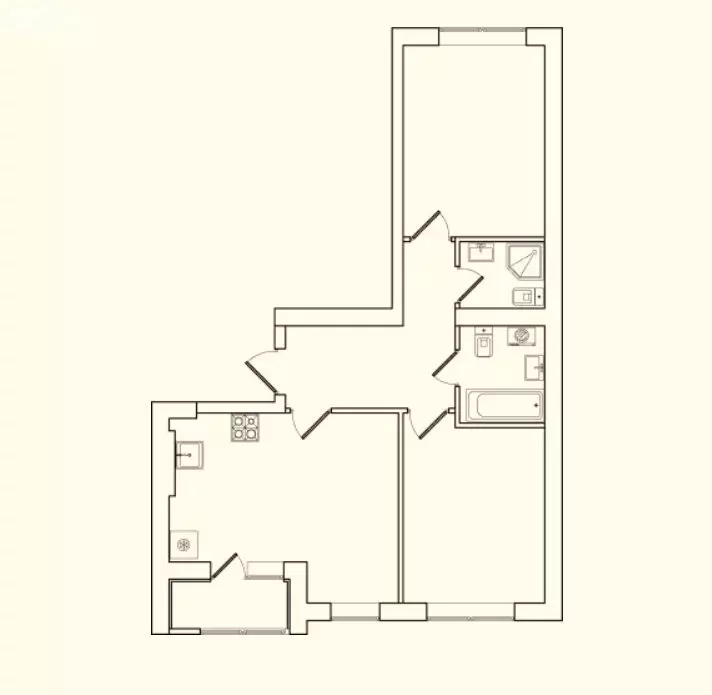 2-комнатная квартира: посёлок Холмогоровка, Южная улица, 12Ак5 (58.4 ... - Фото 1