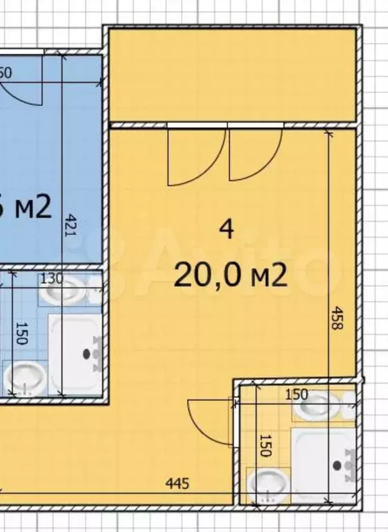 Доля в квартира-студии, 20,1 м, 1/9 эт. - Фото 0