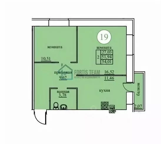 2-к кв. Ярославская область, Ярославский муниципальный округ, пос. ... - Фото 1