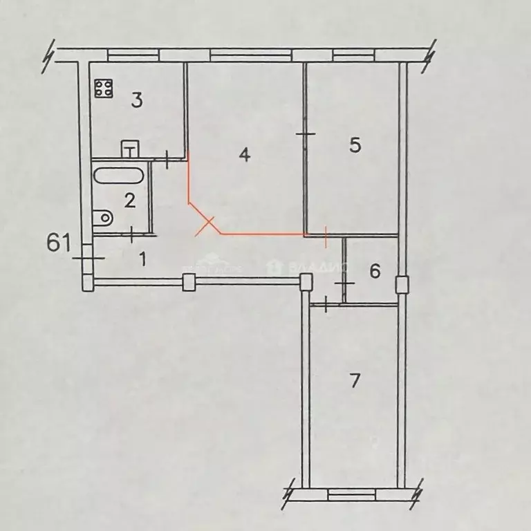 3-к кв. Архангельская область, Северодвинск ул. Макаренко, 12 (58.5 м) - Фото 2
