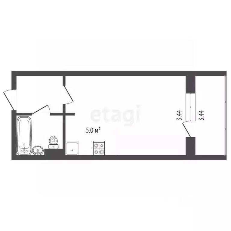 Студия Ханты-Мансийский АО, Сургут тракт Тюменский, 4 (28.0 м) - Фото 2