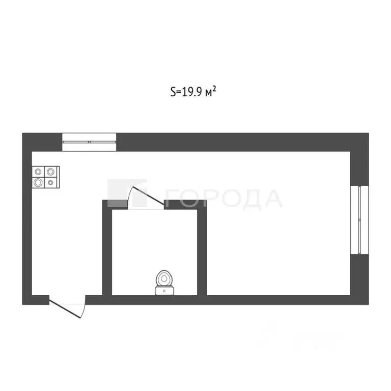Студия Алтайский край, Барнаул ул. Монтажников, 11/1 (19.9 м) - Фото 2