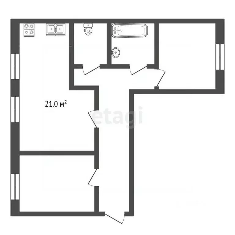 3-к кв. Костромская область, Кострома ул. Гагарина, 3 (77.5 м) - Фото 2