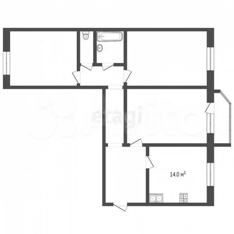 3-к. квартира, 85 м, 3/9 эт. - Фото 0