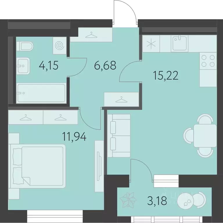 1-к кв. Свердловская область, Екатеринбург ул. Академика Парина, 25 ... - Фото 1
