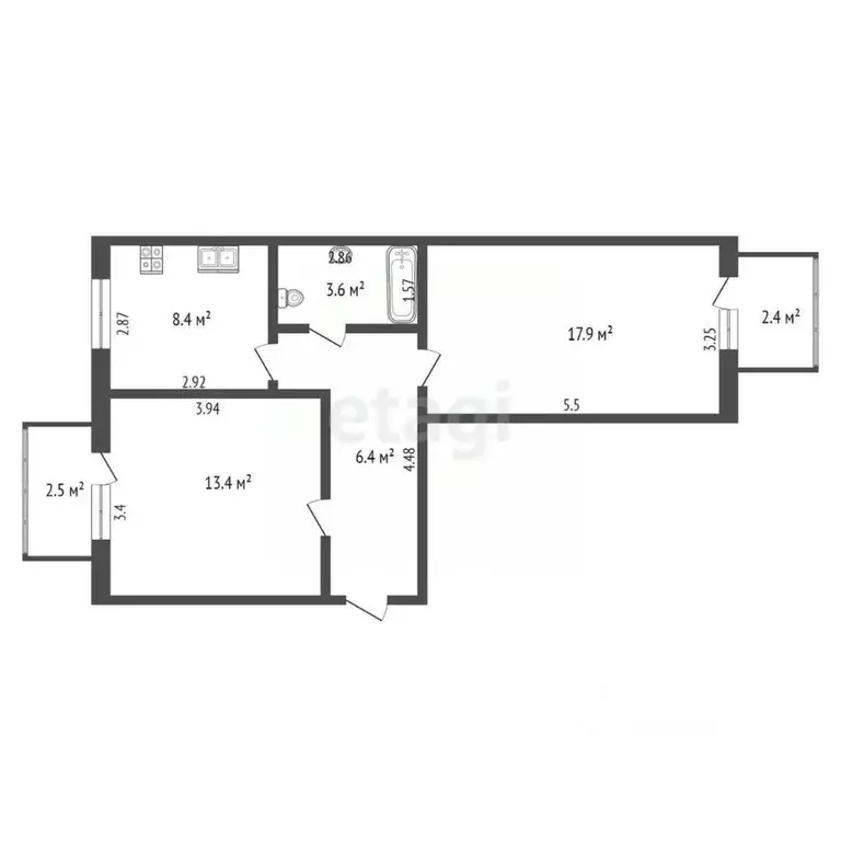 2-к кв. Крым, Ялта ул. Руданского, 18 (51.3 м) - Фото 1