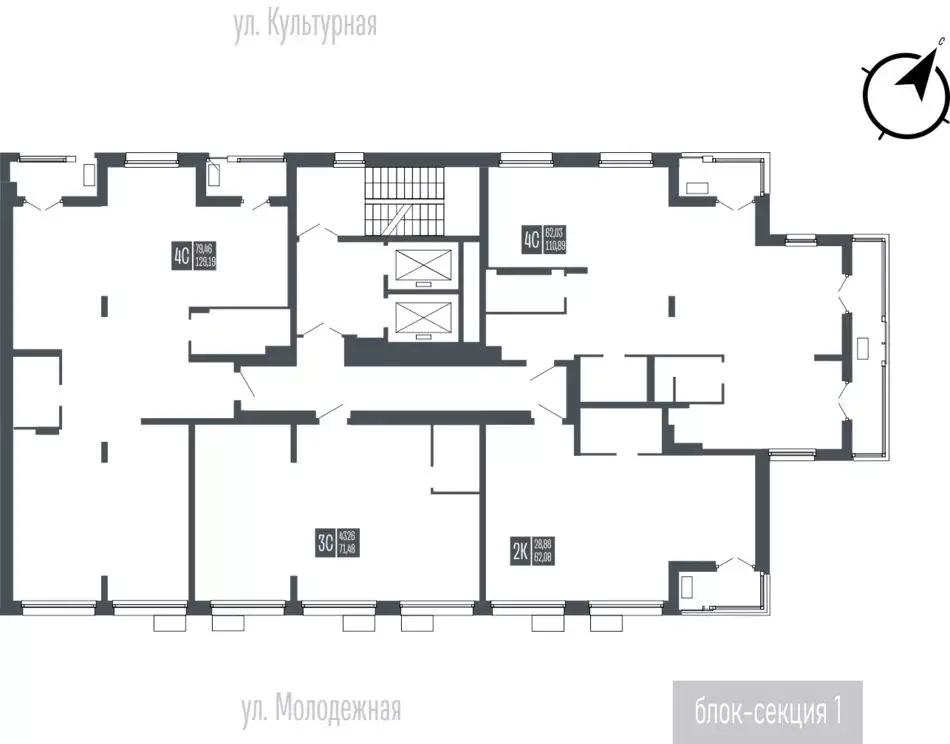 4-к кв. Алтайский край, Барнаул Опера Резиденс жилой комплекс, БС3 ... - Фото 2