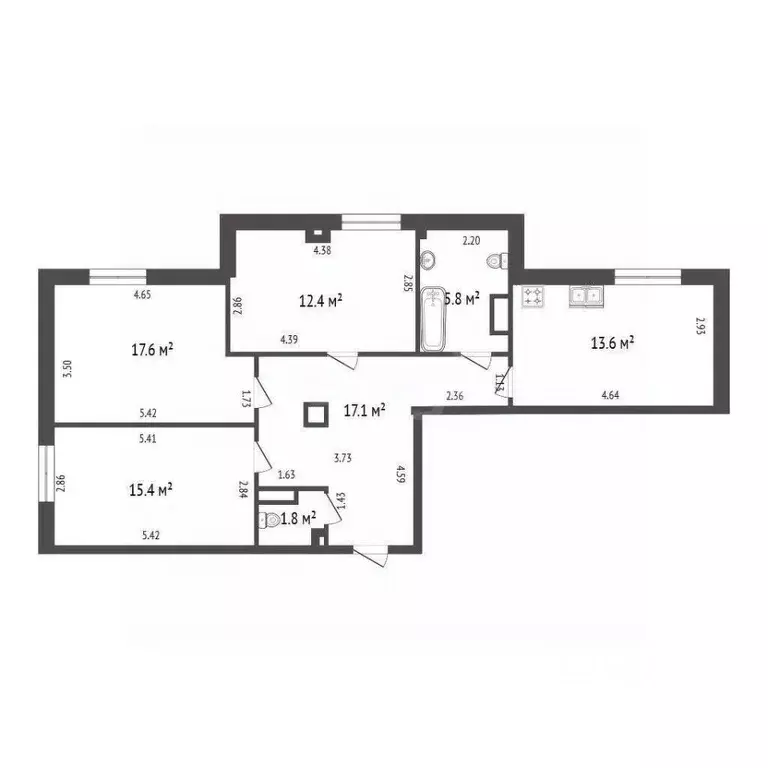 3-к кв. Санкт-Петербург ул. Беринга, 23к2 (83.7 м) - Фото 0