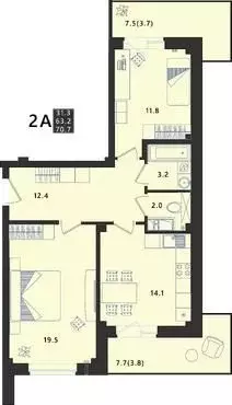 2-к кв. Псковская область, Псковский район, Завеличенская волость, д. ... - Фото 1